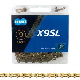 KMC 3/32" X9SL chain GOLD (Fits 9 speed bikes)